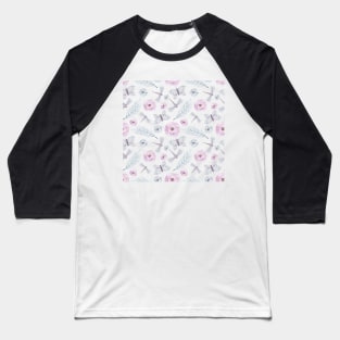 Watercolor Butterflies, Flowers and Dragonflies Baseball T-Shirt